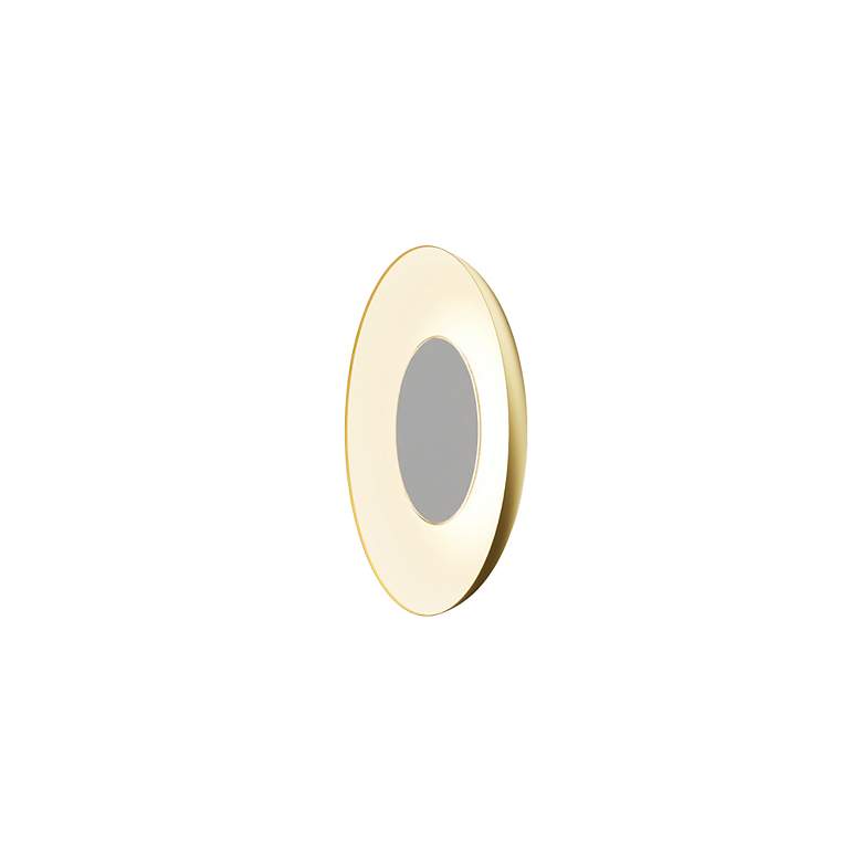 Image 2 Koncept Ramen Wall Sconce 9" (White) w/ 18" back dish (Gold w/ Wh more views