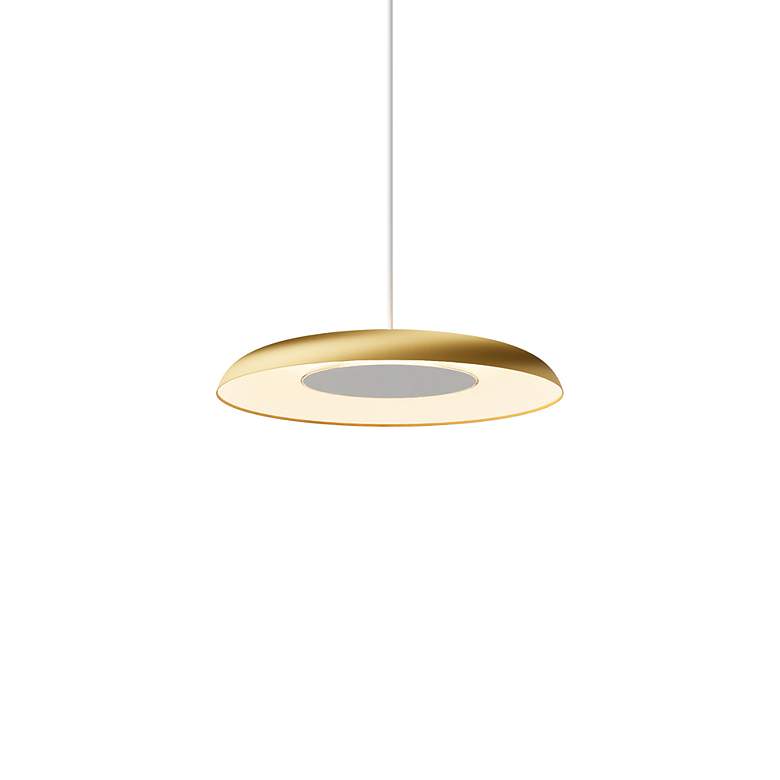 Image 3 Koncept Ramen Wall Sconce 9" (White) w/ 18" back dish (Gold w/ Wh more views