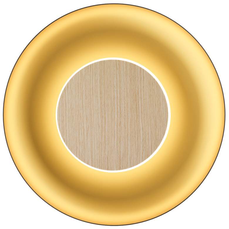 Image 1 Koncept Ramen Wall Sconce 9" (Wht Oak) w/ 18" back dish (Bk w/ Go
