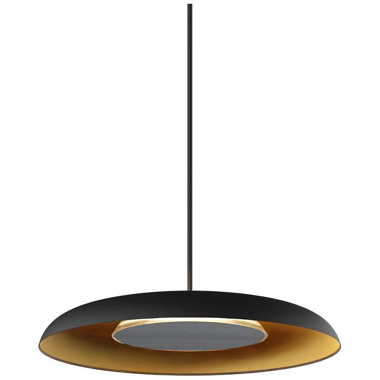 Image 3 Koncept Ramen Wall Sconce 9" (Nickel) w/ 18" back dish, Blk w/Gold Inter. more views