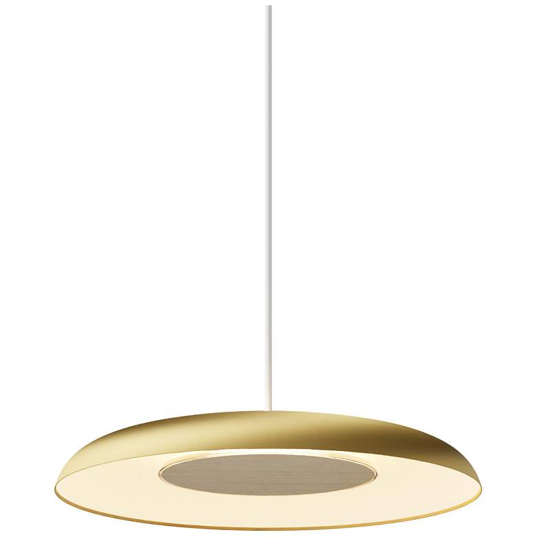 Image 3 Koncept Ramen Wall Sconce 9" (White Oak) w/ 18" back dish (Gold w/ Wh Intr) more views