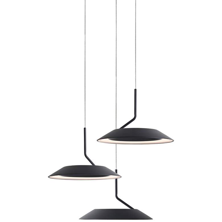 Image 2 Koncept Royyo 12 inch Wide Matte Black 3-Light Mini Pendant