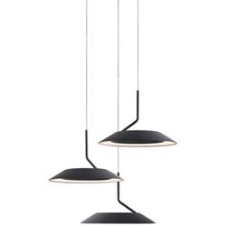 Koncept Royyo 12" Wide Matte Black 3-Light Mini Pendant