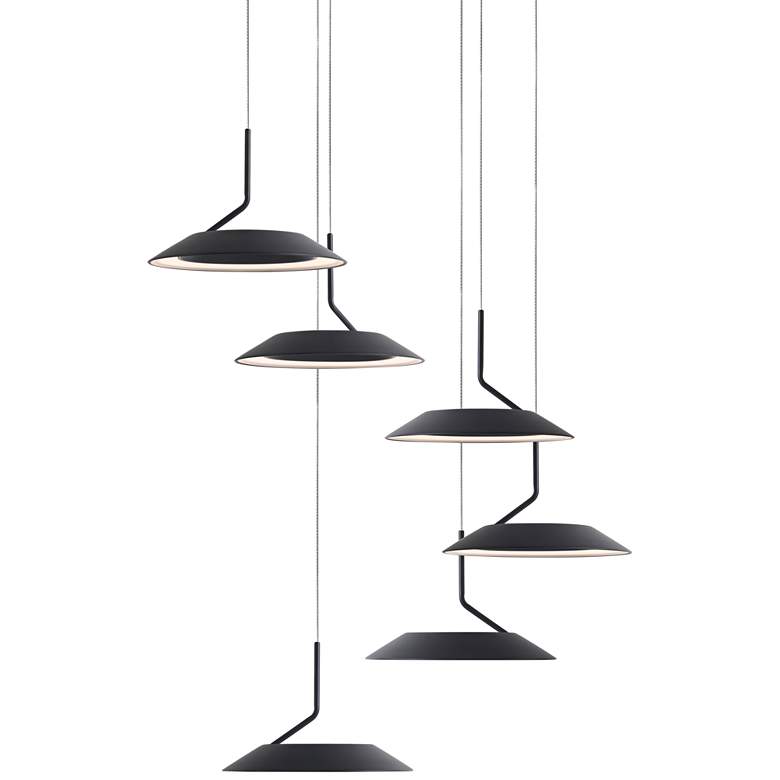 Image 2 Koncept Royyo 12" Wide Matte Black 6-Light Mini Pendant
