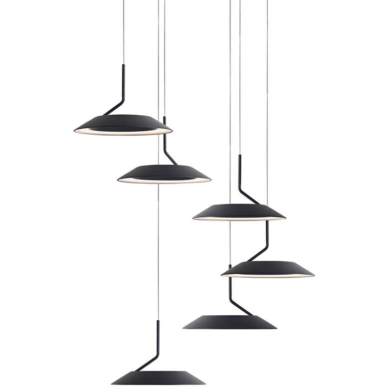 Image 2 Koncept Royyo 12 inch Wide Matte Black 6-Light Mini Pendant