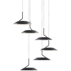 Koncept Royyo 12" Wide Matte Black 6-Light Mini Pendant