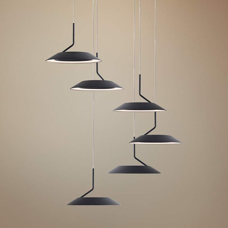 Image 1 Koncept Royyo 12 inch Wide Matte Black 6-Light Mini Pendant