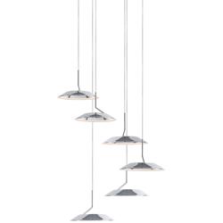 Koncept Royyo 12" Wide Polished Nickel 6-Light Mini Pendant
