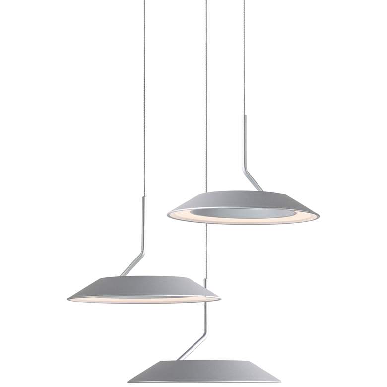 Image 2 Koncept Royyo 12 inch Wide Silver 3-Light Mini Pendant