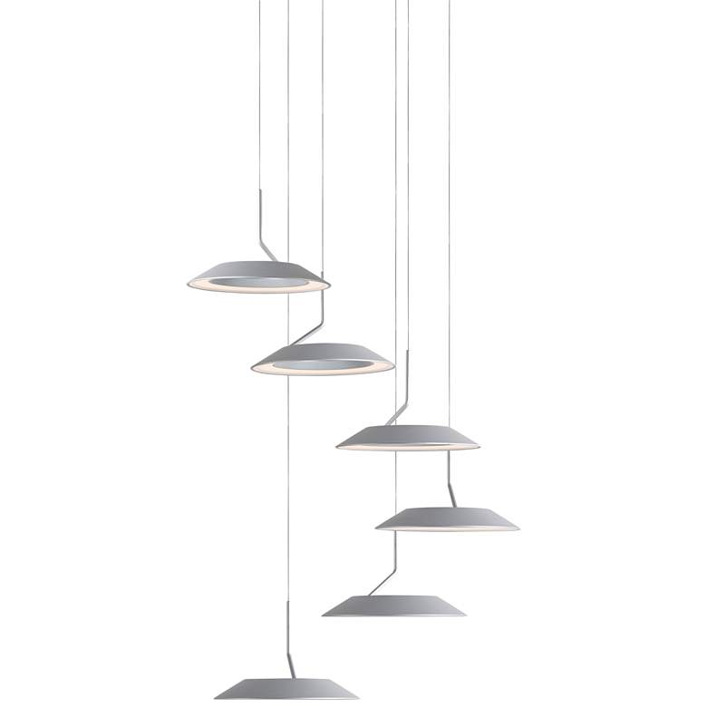 Image 2 Koncept Royyo 12 inch Wide Silver 6-Light Mini Pendant