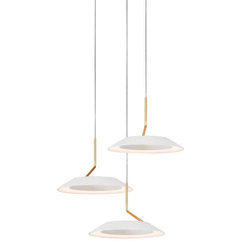 Image 2 Koncept Royyo 12"W Matte White and Gold 3-Light Mini Pendant