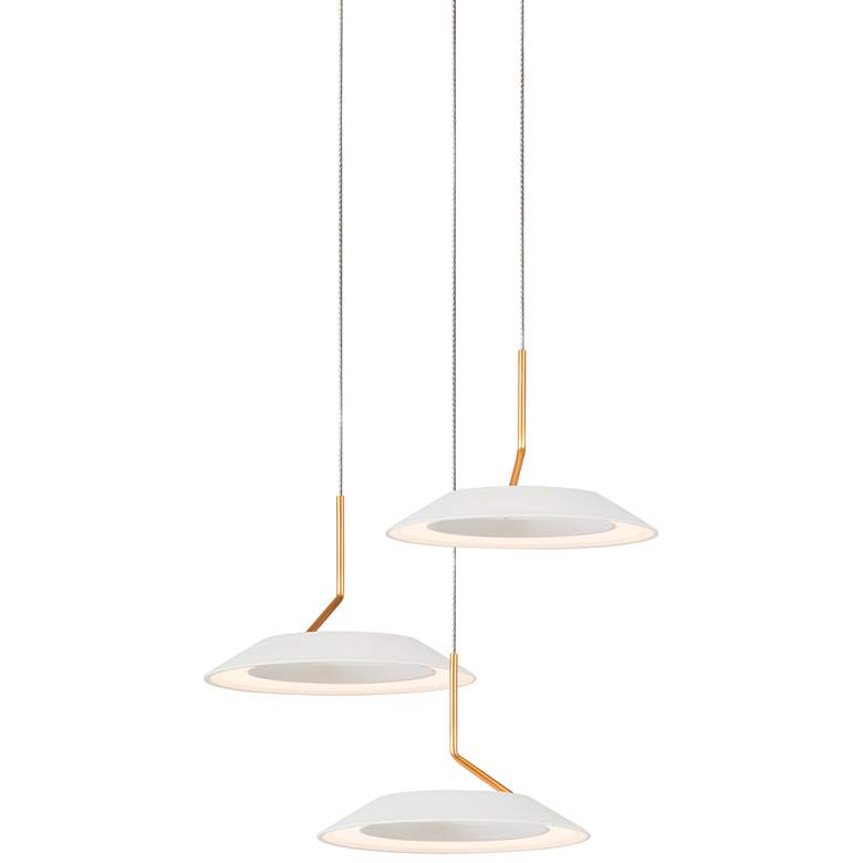 Image 2 Koncept Royyo 12 inchW Matte White and Gold 3-Light Mini Pendant