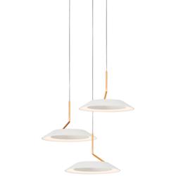 Koncept Royyo 12"W Matte White and Gold 3-Light Mini Pendant