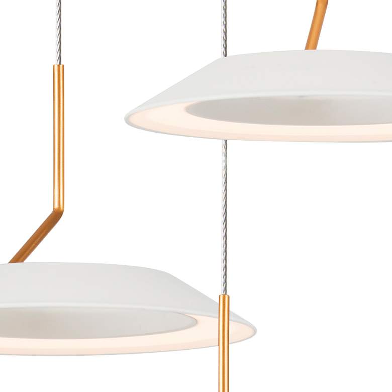 Image 3 Koncept Royyo 12"W Matte White and Gold 3-Light Mini Pendant more views