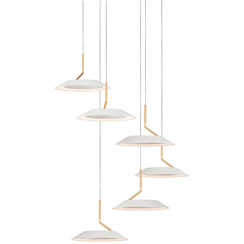 Image 2 Koncept Royyo 12"W Matte White and Gold 6-Light Mini Pendant
