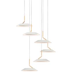 Koncept Royyo 12"W Matte White and Gold 6-Light Mini Pendant
