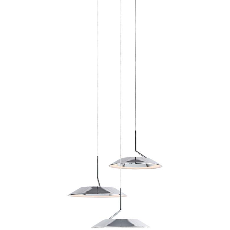 Image 2 Koncept Royyo 12"W Polished Nickel 3-Light Mini Pendant