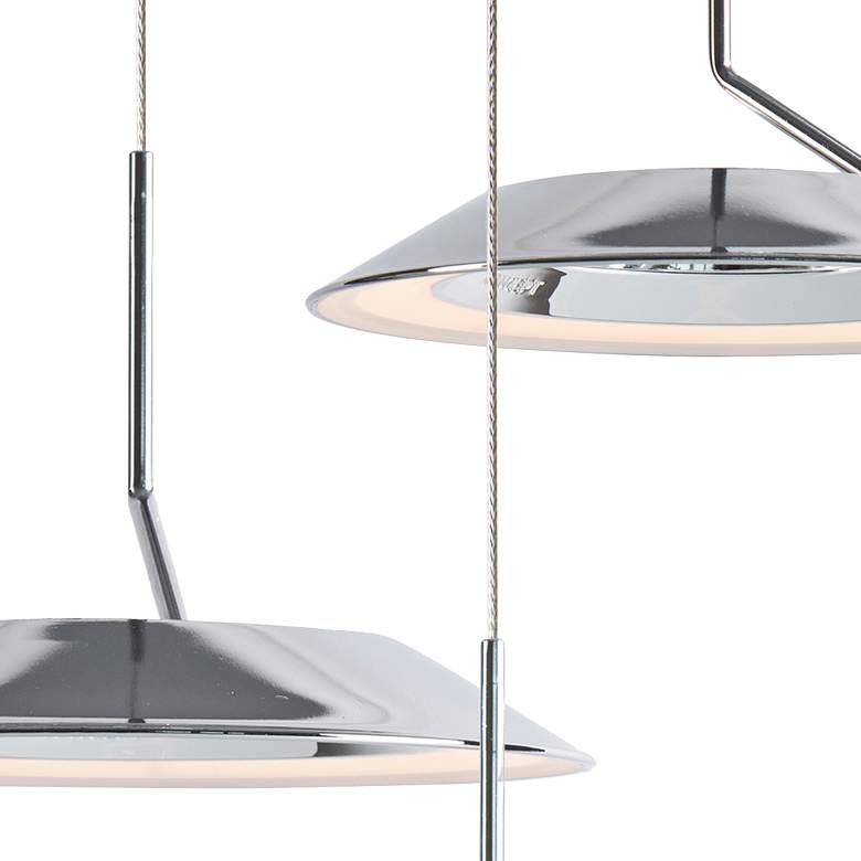 Image 3 Koncept Royyo 12"W Polished Nickel 3-Light Mini Pendant more views