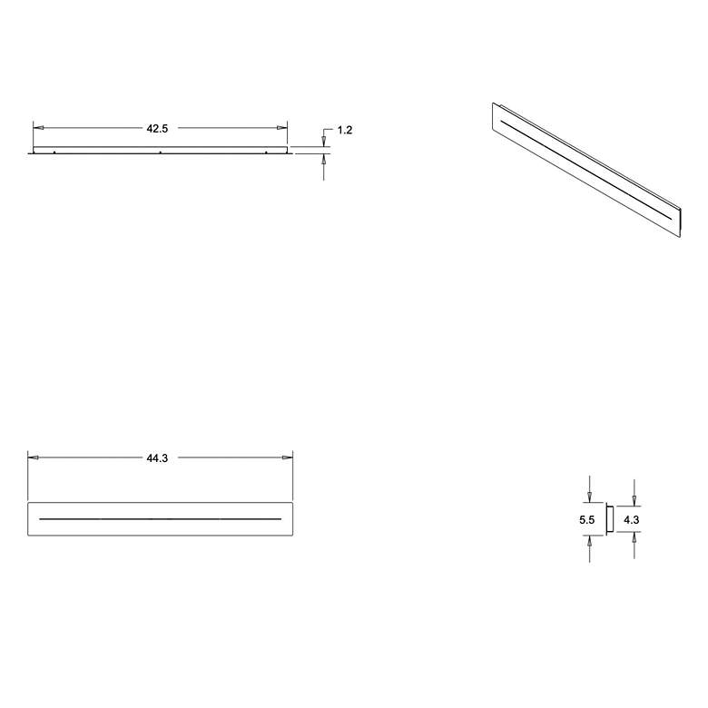 Image 5 Koncept Royyo 44" Wide Matte Black 3-Light Linear Pendant more views