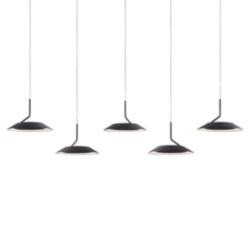 Koncept Royyo 44" Wide Matte Black 5-Light Linear Pendant