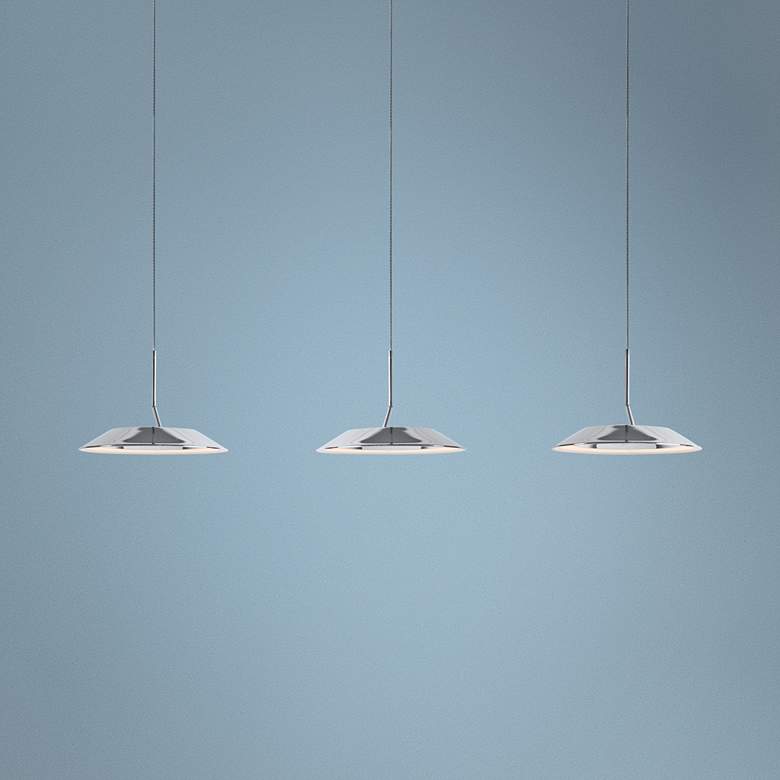 Image 1 Koncept Royyo 44 inchW Polished Nickel 3-Light Linear Pendant