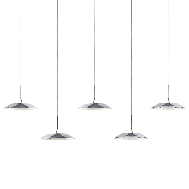 Image 2 Koncept Royyo 44 inchW Polished Nickel 5-Light Linear Pendant