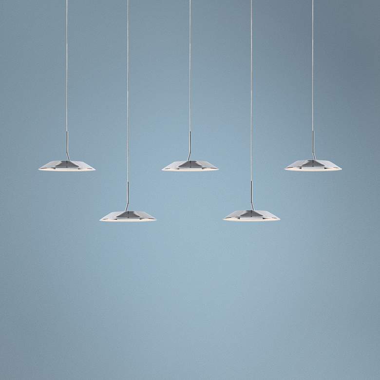 Image 1 Koncept Royyo 44"W Polished Nickel 5-Light Linear Pendant