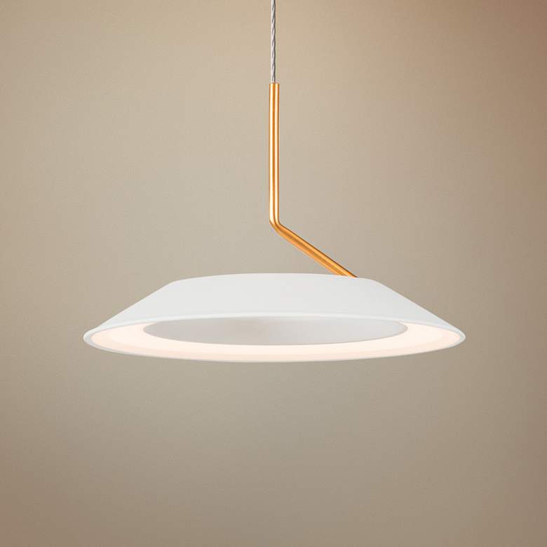 Image 1 Koncept Royyo 6 1/2" Wide Matte White and Gold Modern Mini Pendant