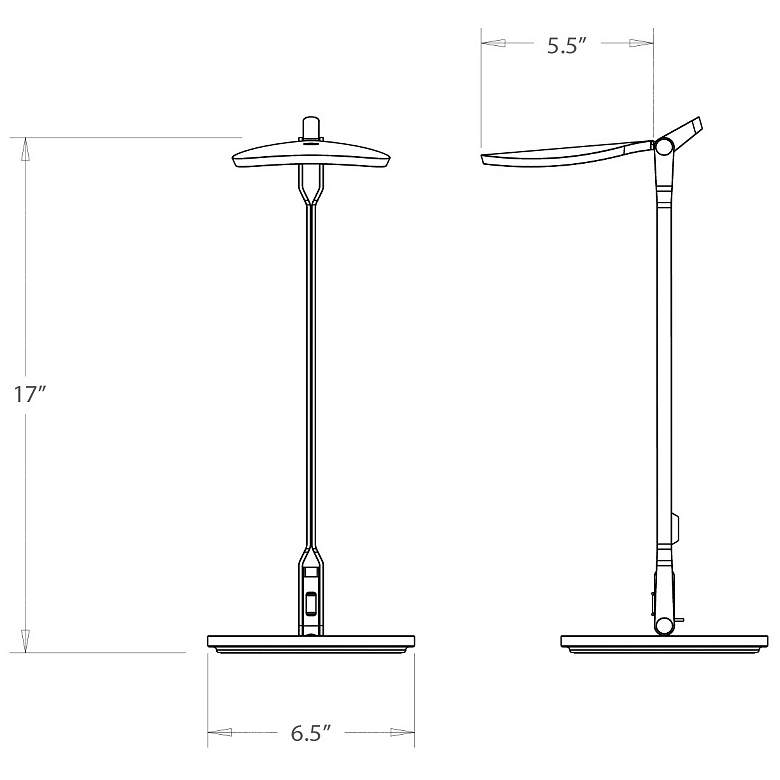 Image 2 Koncept Splitty 17" Modern LED Desk Lamp in Silver with USB Port more views