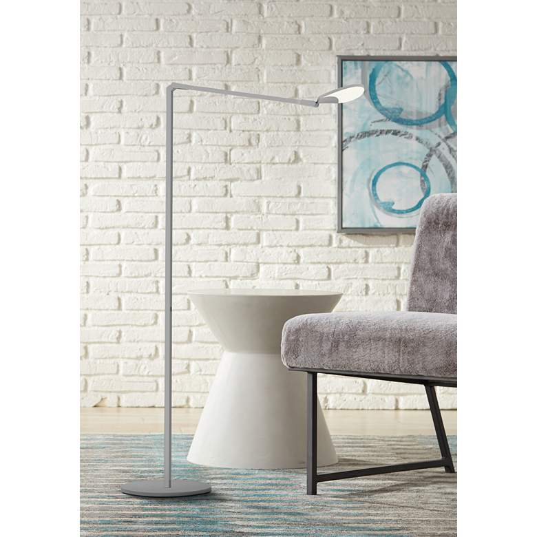 Image 1 Koncept Splitty 45 1/4" Matte Gray Modern LED Floor Lamp with USB Port