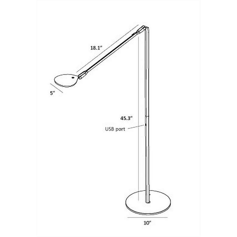 Image 5 Koncept Splitty 45 1/4 inch Matte Gray Modern LED Floor Lamp with USB Port more views