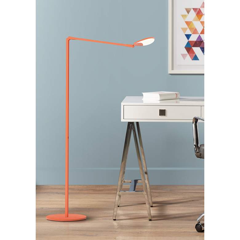 Koncept Splitty Matte Orange Modern LED Floor Lamp with USB Port