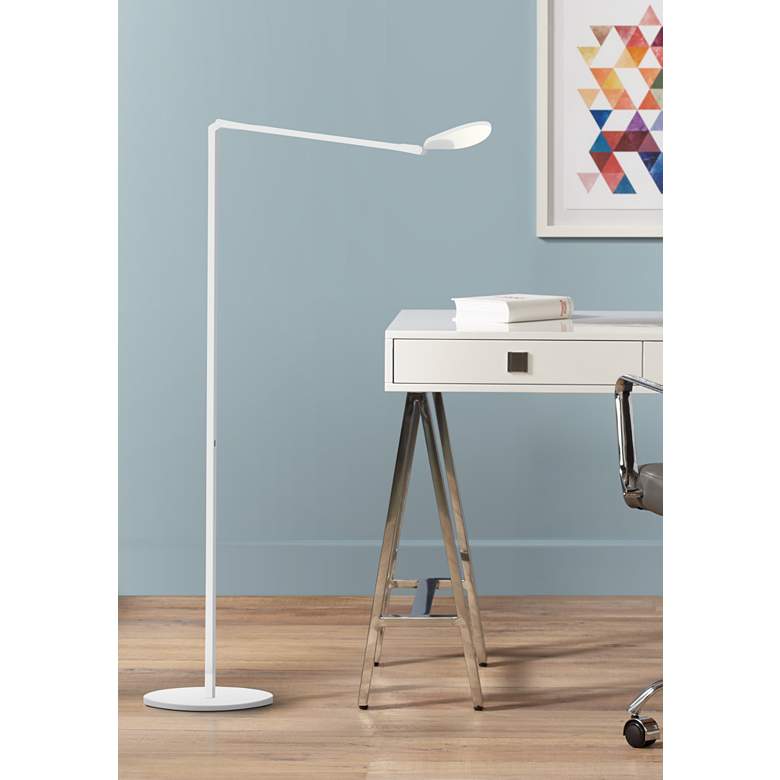Image 1 Koncept Splitty Matte White Modern LED Floor Lamp with USB Port