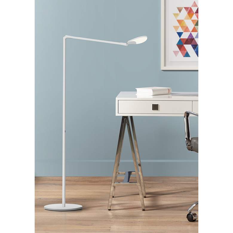 Koncept Splitty Silver Finish Modern LED Floor Lamp with USB Port