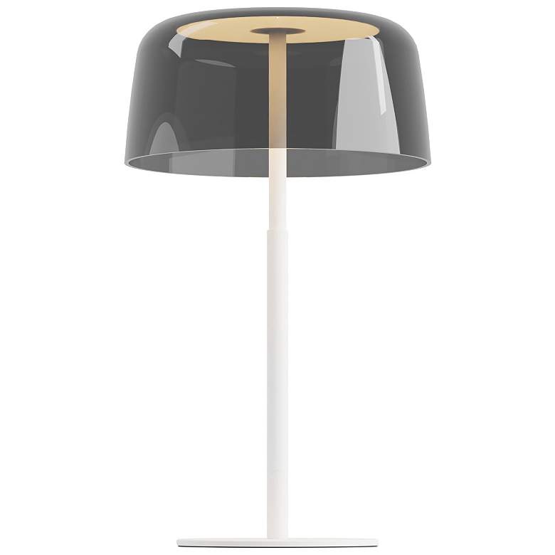 Image 1 Koncept Yurei 14" Dark Gray Shade and White Modern Dome Table Lamp