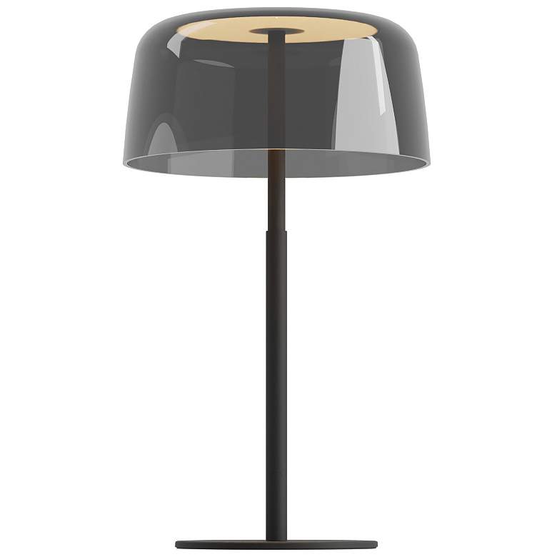 Image 1 Koncept Yurei 14" High Dark Gray and Black Modern Dome Table Lamp