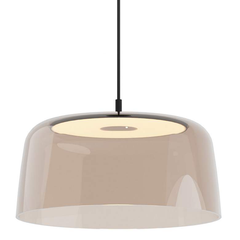 Image 1 Koncept Yurei 14" Wide Black and Tea Brown Shade LED Pendant