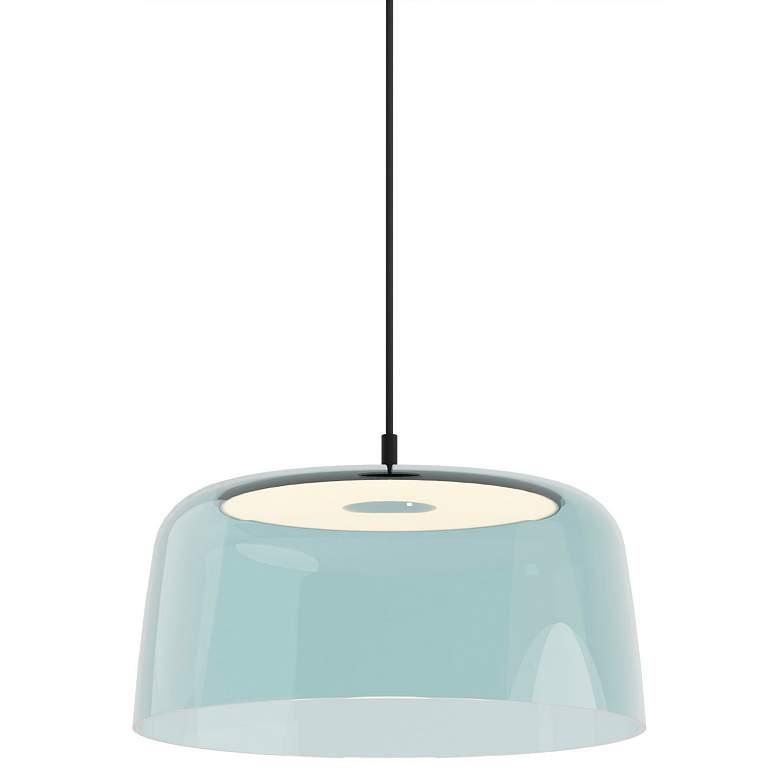 Image 1 Koncept Yurei 14" Wide Black Finish Blue Shade LED Pendant Light