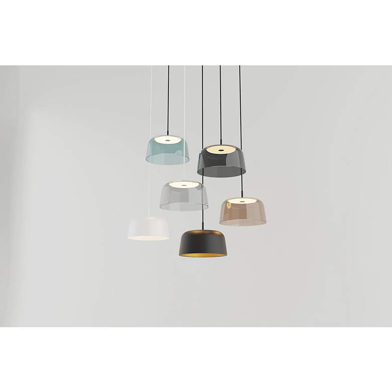 Image 3 Koncept Yurei 14" Wide Black Finish Blue Shade LED Pendant Light more views