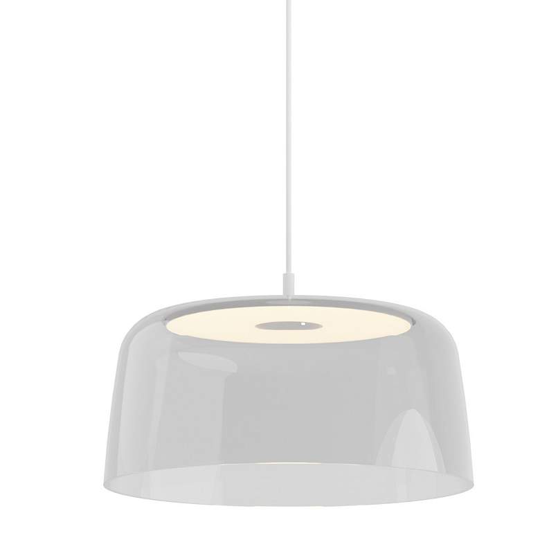 Image 1 Koncept Yurei 14" Wide White Finish Clear Glass LED Pendant Light