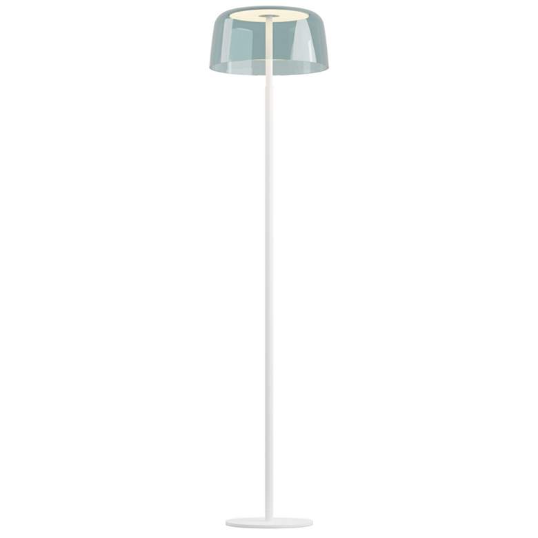 Image 1 Koncept Yurei 58" High Modern LED Blue Shade White Finish Floor Lamp