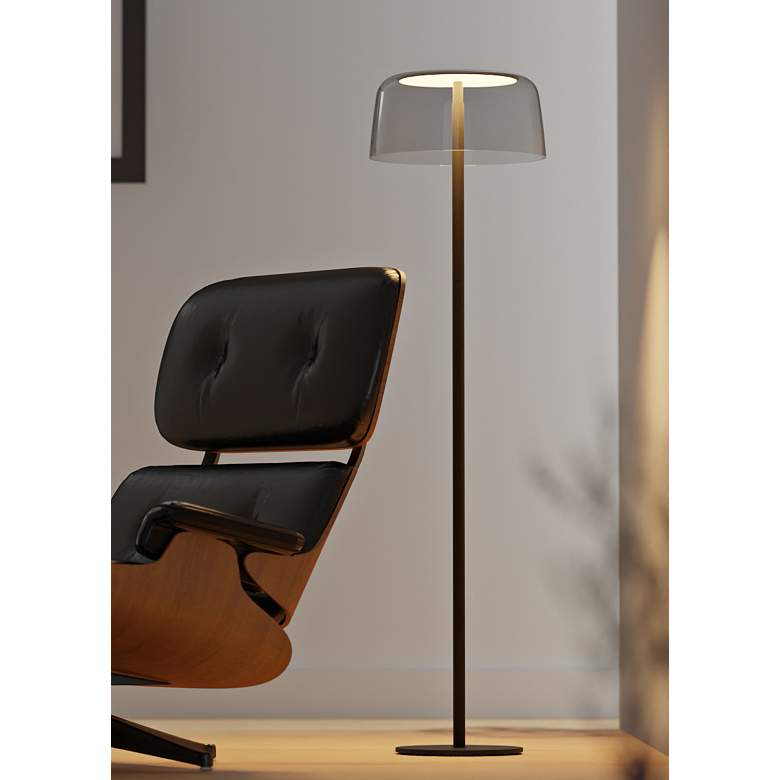 Image 1 Koncept Yurei 58" High Modern LED Clear Shade Black Finish Floor Lamp