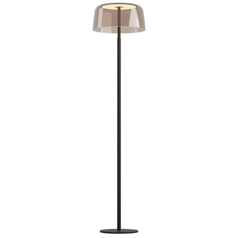 Image 1 Koncept Yurei 58" High Modern LED Tea Brown Shade Black Floor Lamp