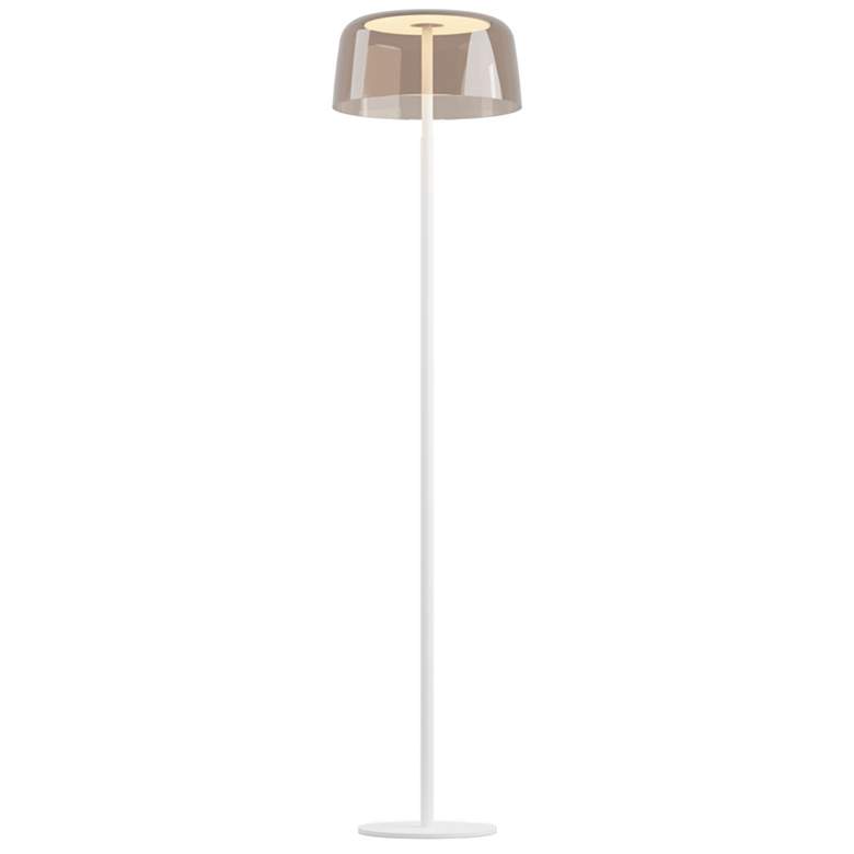 Image 1 Koncept Yurei 58" High Modern LED Tea Brown Shade White Floor Lamp