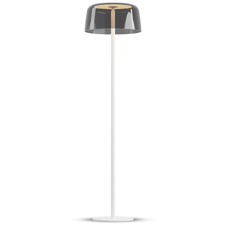 Image 2 Koncept Yurei 58" White Finish Dark Gray Glass Modern LED Floor Lamp more views