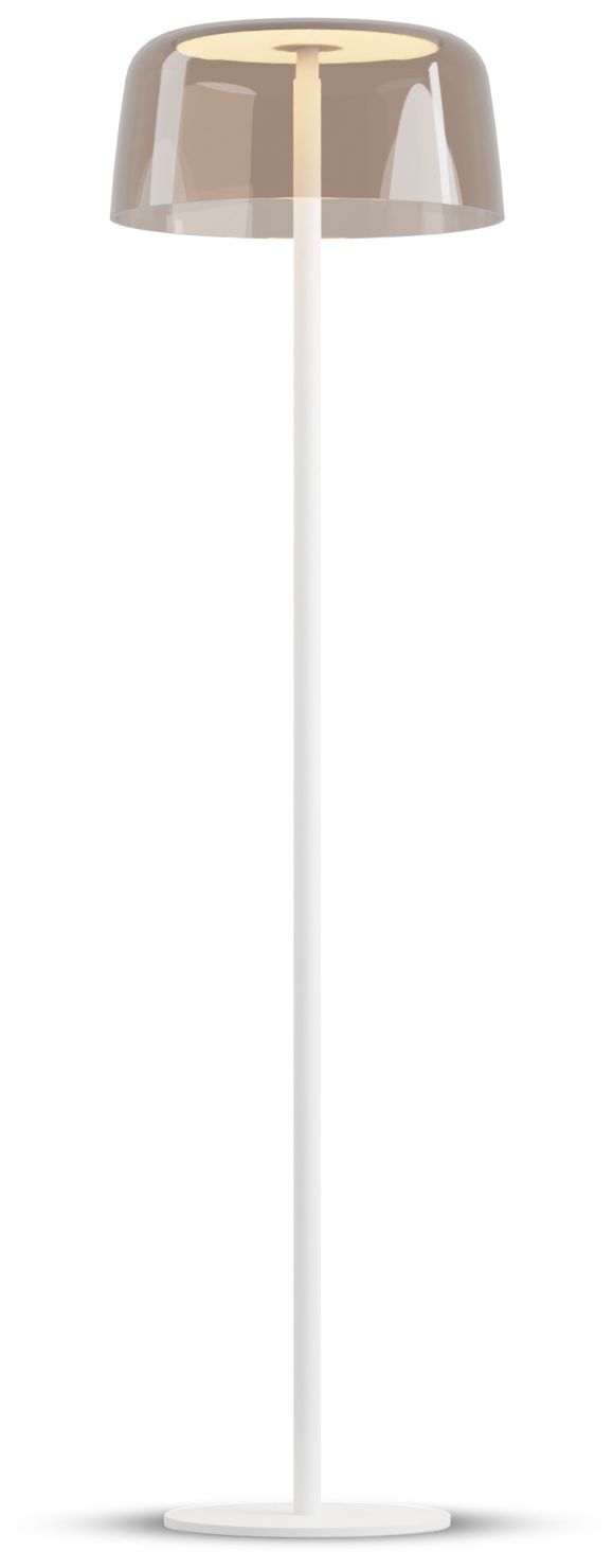 Image 2 Koncept Yurei 58" White Finish Tea Brown Shade Modern LED Floor Lamp more views