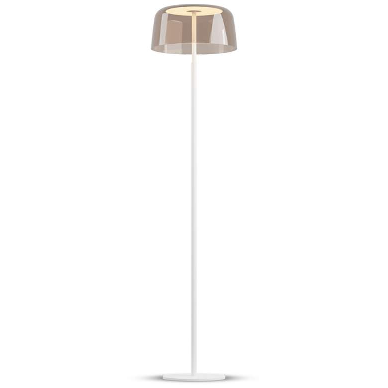 Image 1 Koncept Yurei 58" White with Shade Tea Shade Modern LED Floor Lamp