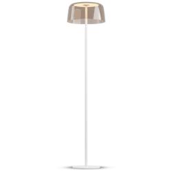 Koncept Yurei 58" White with Shade Tea Shade Modern LED Floor Lamp