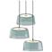 Koncept Yurei Circular 3 Pendant Lamp Black w 14" Shade Blue