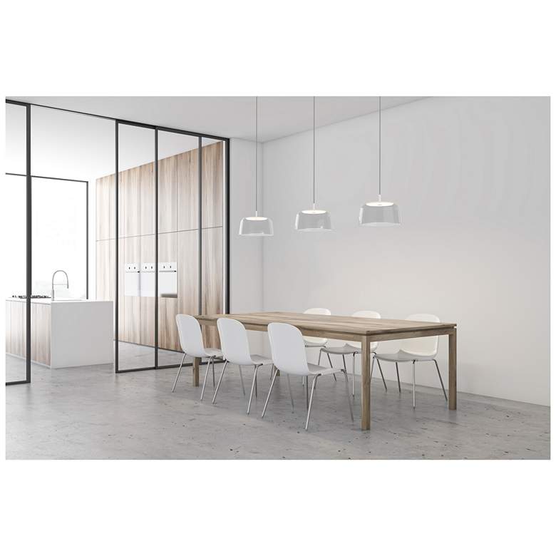 Image 4 Koncept Yurei Circular 3 Pendant Lamp Black w 14" Shade Clear more views